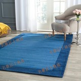 地中海风格 手工家居 客厅 茶几 卧室床边地毯 垫 方块蓝色定制