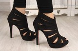 Ladies Fashion Sexy Evening high heels Shoes black/red Party