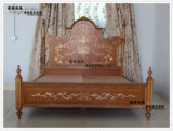 优然风尚法式新古典实木双人床/手绘四柱实木床美式家具定制北京