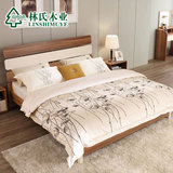 林氏木业北欧风格1.8米双人床沙发茶几组合时尚卧室成套家具CP4A