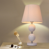 欧式现代装饰台灯 黑色卧室酒店客房床头台灯 创意白色灯罩台灯