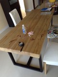 美式办公桌简易餐桌铁艺实木桌椅组合长方形复古会议桌子