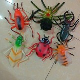 6款超大号昆虫动物仿真模型玩具甲虫橡皮虫草蜢蜜蜂儿童早教套装