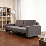宜家亚麻小户型折叠双人布艺沙发床 多功能折叠沙发床 可拆洗2米