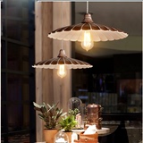 北欧复古餐厅吊灯美式铁艺酒吧吧台吊灯现代简约单头雨伞工业吊灯