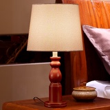 实木质新中式台灯卧室床头灯 美式乡村欧式台灯现代简约书房宜家