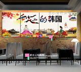 韩国料理店装饰画韩国烤肉店拌饭泡菜炒年糕韩国美食餐厅挂画壁画