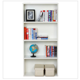 简约现代4层书柜宜家自由组合白色带门柜子定制落地小书架子