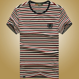 NIAN JEEP短袖T恤2016夏季新款正品男士细条纹半袖衫运动休闲体恤