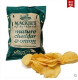 英国进口 哈得斯MACKIE S 薯片CHEDDAR ONION 洋葱车打芝士味150g