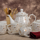 集雅斯整套茶具套装 陶瓷茶具饮具 家用陶瓷热水茶杯茶壶套装