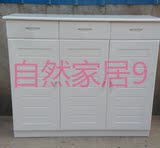 特价包邮实木鞋柜两三门松木多层白色粉色蓝色漆可定制