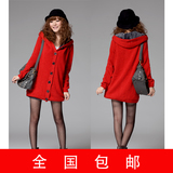 2013韩版女装加绒加厚毛线大衣女款大码长款开衫宽松毛衣外套