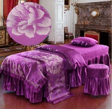 定制特价新品高档美容床罩四件套被里全棉美容床罩批发雅韵翩然紫
