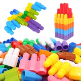 桶装加厚大颗粒子弹头儿童益智 3-6周岁幼儿园早教拼插积木玩具