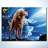 【全球首创】真心意DIY数字油画夜光星座系列装饰画YD6080005狮子