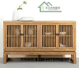 老榆木实木家具现代新中式餐边柜储物柜门厅柜碗柜免漆可定做特价