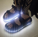 dk2016夏同款发光鞋LED女童凉鞋夜光鞋灯光鞋USB充电亲子鞋