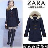 Zara正品代购欧美女装加厚毛呢大衣外套毛呢羊绒羊毛大衣女款外套