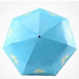 防晒伞梵高油画太阳伞创意个性折叠遮阳晴雨伞三折全自动双层黑胶
