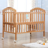 卡比龙榉木婴儿床环保进口实木多功能婴儿床宝宝床bb床 送蚊帐送