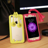 日韩耳朵边框苹果6s 5s手机壳卡通硅胶套iPhone6plus支架软壳可爱