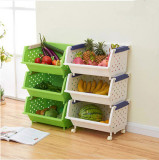 果蔬筐塑料叠加储物箱厨房蔬菜水果整理筐置物收纳架收纳