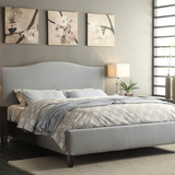 铭林阁现代北欧实木框架床简约软包1.8米双人床1.5卧室床可拆洗