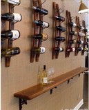 聚宝利葡萄酒架实木壁挂式红酒架创意悬挂酒架酒吧墙壁酒柜装饰架