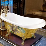 古典贵妃浴缸独立式亚克力欧式玻璃马赛克家用卫生间浴缸复古浴缸
