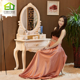 欧式梳妆台卧室带抽韩式化妆桌现代简约实木时尚烤漆象牙白小户型