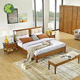 北欧实木床1.8米储物床简约现代全实木床1.5M公主床双人床婚床