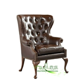 老虎椅单人高背椅欧式美式沙发真皮三人沙发新古典小户型沙发椅子