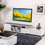 现代简约电视柜伸缩 电视柜组合 钢化玻璃客厅木质柜子