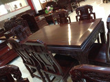 实体店销售红木家具 非洲酸枝西餐桌 组合椅 实木长方桌饭桌7件套