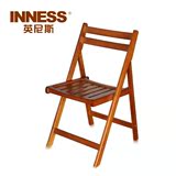 INNESS英尼斯 原装进口实木家用折叠椅餐椅饭桌椅休闲椅子实木椅