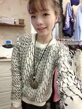 韩国原单JS 大牌复古麻花提花双层针织衫 欧美波普图腾女装毛衣