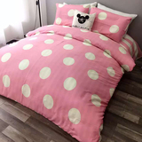 小清新韩版北欧简约粉色公主全纯棉三四件套床单1.5m1米8床上用品