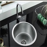 特价一体成型不锈钢厨房圆水槽单槽加厚加深洗菜盆圆形水槽圆盆