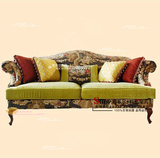 新款特价美式布艺沙发小户型精致宫廷印花三人沙发 客厅组合沙发