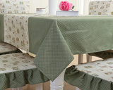 桌布艺套装椅子坐垫靠背两件套圆桌布茶几布长方形桌布纯棉餐