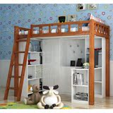 实木儿童高架床1.21.5松木组合高低子母床上床下桌带书桌定制橡木