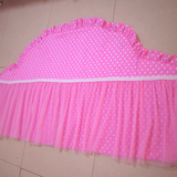 韩式新款蕾丝纱粉点床头罩 弧形 半圆形 不规则形床头罩定做加棉