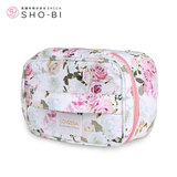 日本设计Lovessa花卉化妆包蔷薇大容量双层拉链旅行洗漱收纳包