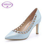 哈森/harson2016春季新品通勤女款细跟水钻尖头单鞋HS66002