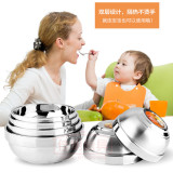 不锈钢碗餐具碗筷套装创意韩式米饭碗汤碗儿童学生碗双层加厚隔热