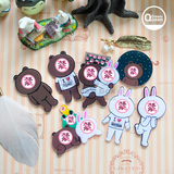 手机美容装饰diy奶油手机壳亚克力徽章配件 可爱人气韩国兔子和熊