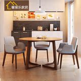 北欧实木圆桌家用餐桌餐椅组合包白蜡木多尺寸可定制高档大小户型
