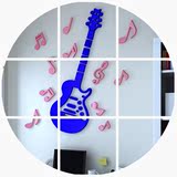 吉他亚克力3D水晶立体墙贴儿童房卡通幼儿园音符音乐教室宿舍装饰