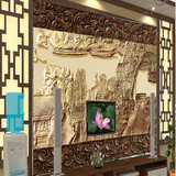 大型壁画3D立体清明上河图木雕电视背景墙纸壁纸客厅卧室墙布墙纸